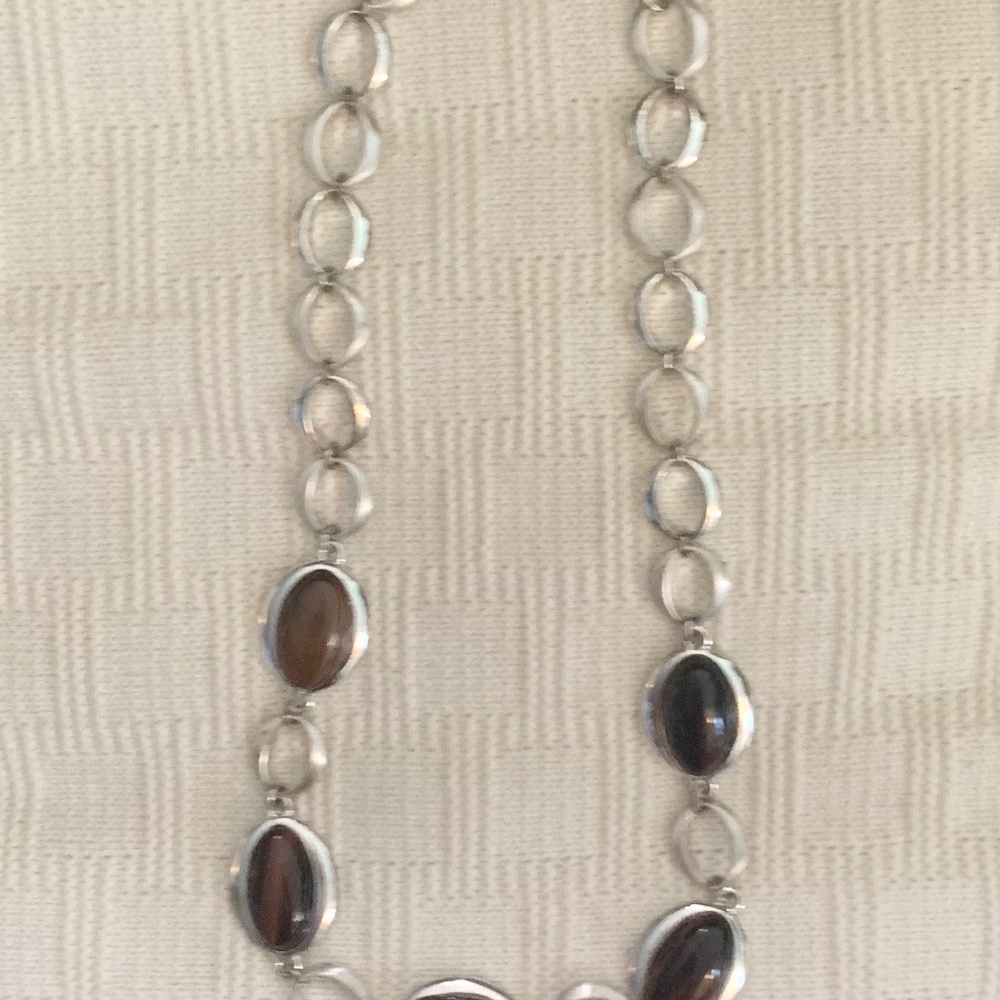 Vintage Etienne Aigner Tiger’s Eye Necklace - Picture 2 of 3
